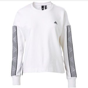 Adidas Women's Changeover Tape Crewneck Sweatshirt, Medium, White